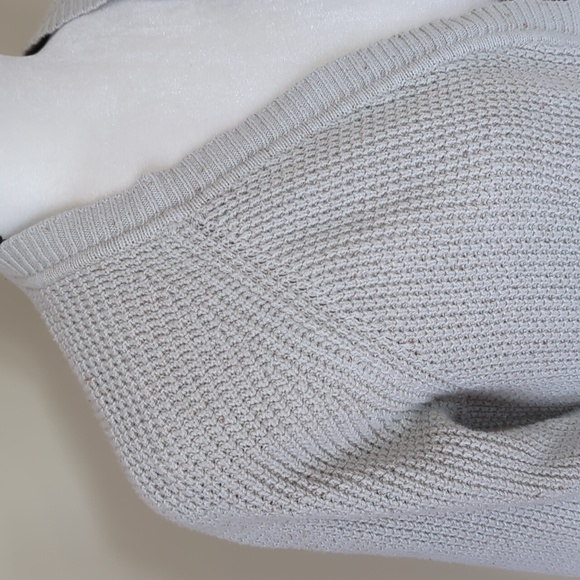 L.L. Bean Marled Open Front Open Weave Cardigan MEDIUM Beige Cream - Picture 5 of 16